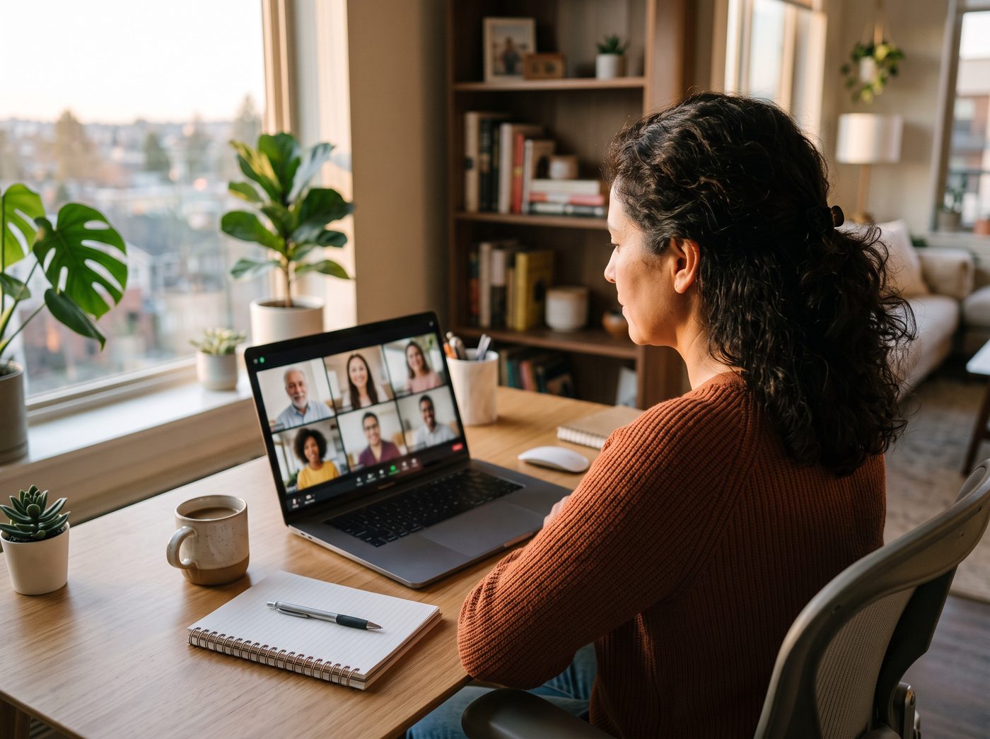 Sesión virtual con participantes por Zoom